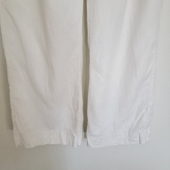 Abercrombie & Fitch White High Waist Wide Leg Linen Pants Sz XS Coastal Beachy - Picture 4 of 11